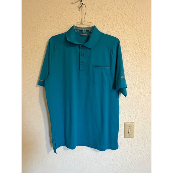 Ashworth Other - Ashworth Disney Magnolia Golf Course Polo Shirt Mens Medium Teal Blue Pocket